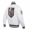 Vegas golden knights script tail satin jacket white 4