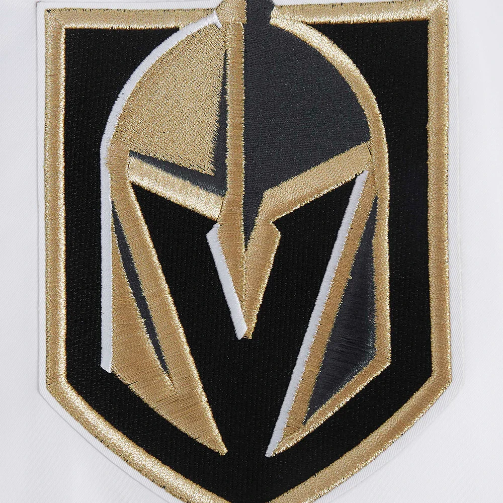 Vegas golden knights script tail satin jacket white 6