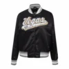 Vegas golden knights script tail womens satin jacket black 1