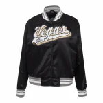 Vegas Golden Knights Women’s Script Tail Black Satin Jacket
