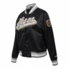 Vegas golden knights script tail womens satin jacket black 2