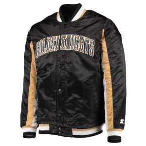 Vegas golden knights the ace satin varsity jacket black 2