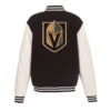 Vegas golden knights two tone black wool leather jacket