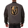 Vegas golden knights two tone wool leather jacket