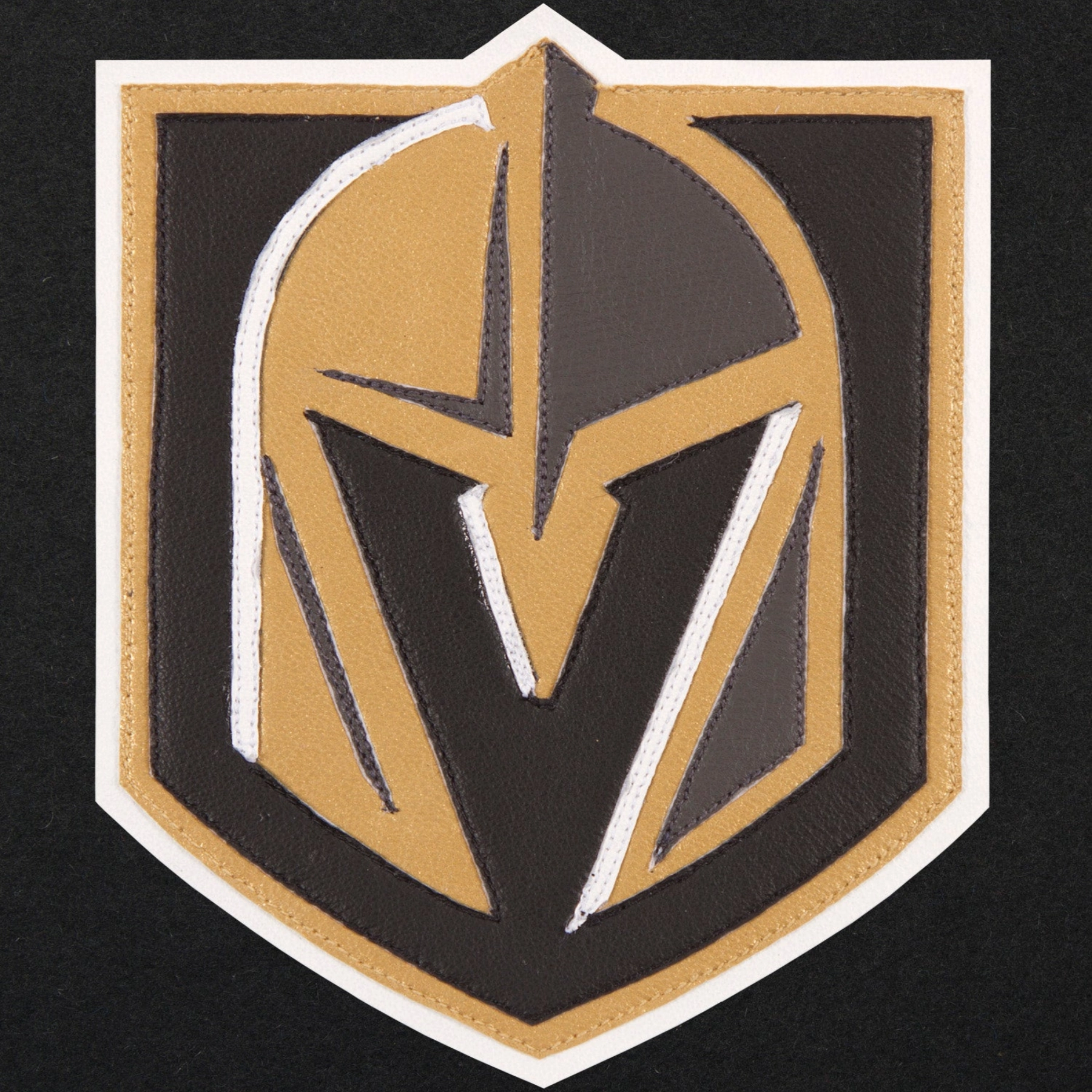 Vegas golden knights two tone wool leather varsity jacket black white 2 1