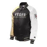 Vegas Golden Knights Youth Full-Snap Black/White Satin Jacket