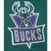 Vintage logo milwaukee bucks green satin bomber jacket