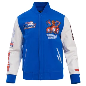 Virginia cavaliers homecoming wool leather blue jacket