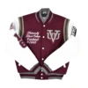 Virginia union university motto 30 maroon white wool leather varsity jacket