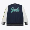 Washed milwaukee bucks navy jacket