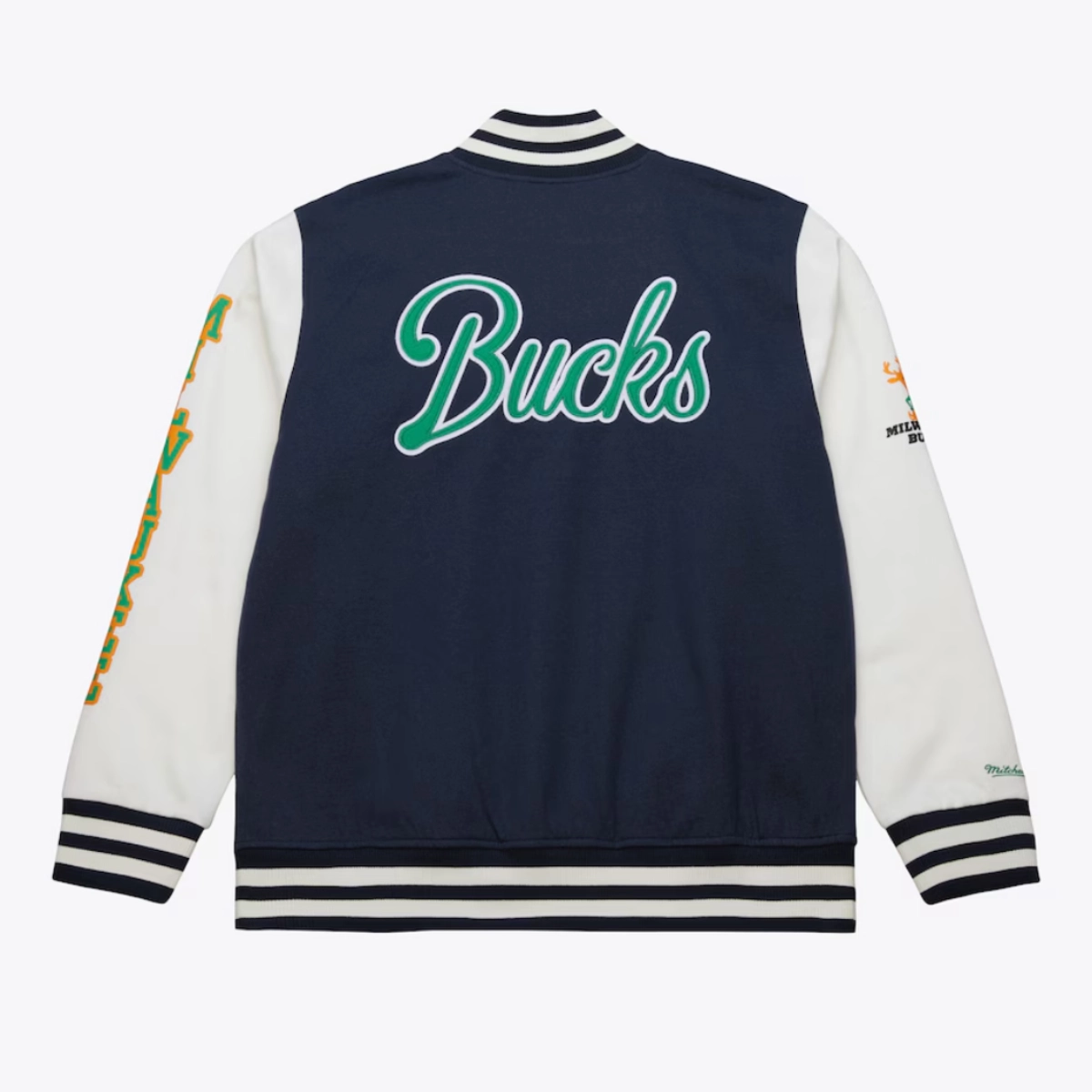 Washed milwaukee bucks navy jacket
