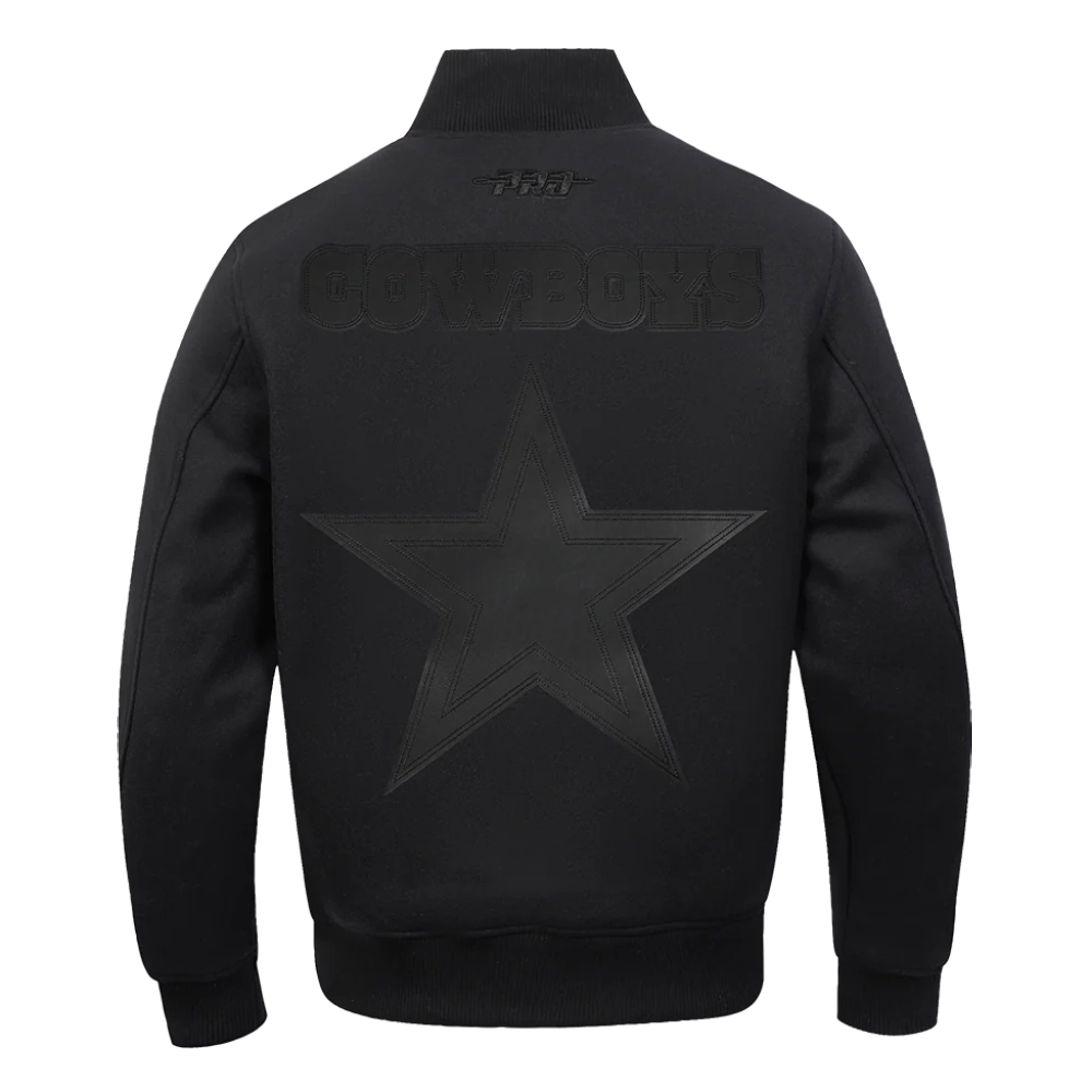 Washed vanguard dallas cowboys full black varsity jacket