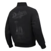 Washed vanguard los angeles dodgers full black varsity jacket
