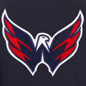 Washington capitals front hit polyester varsity jacket