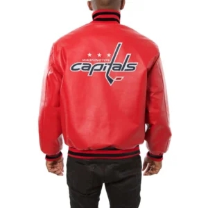 Washington capitals genuine leather varsity jacket red 1 1