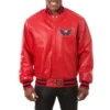 Washington capitals genuine leather varsity jacket red 1