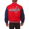 Washington capitals handmade two tone wool varsity jacket red navy 1 1