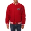 Washington capitals one color wool varsity jacket red 1