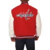 Washington capitals two tone wool leather varsity jacket red white 2 1