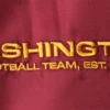 Washington commanders leader satin varsity jacket yellow maroon