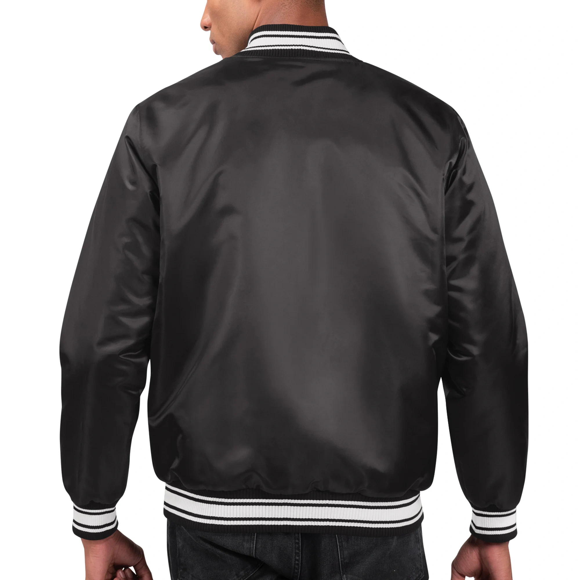 Washington commanders locker room satin varsity jacket black 2