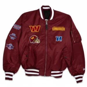 Washington commanders ma 1 bomber maroon jacket