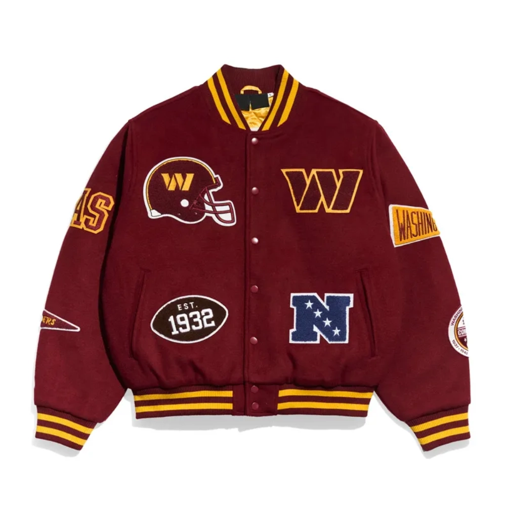 Washington commanders pennant burgundy wool jacket