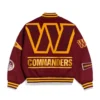 Washington commanders pennant burgundy wool varsity jacket