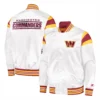 Washington commanders starter full snap satin varsity jacket white 1