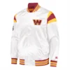 Washington commanders starter full snap satin varsity jacket white 2