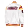 Washington commanders starter full snap satin varsity jacket white 3
