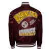Washington commanders turn it up m satin varsity jacket