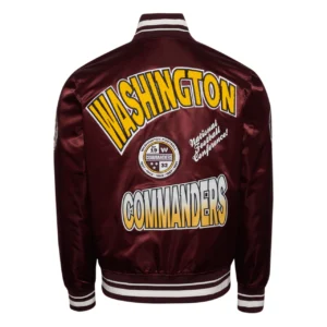 Washington commanders turn it up m satin varsity jacket