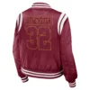 Washington commanders womens full zip bomber varsity jacket red 2 1