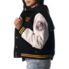 Washington commanders womens sailor full snap hooded varsity black white jacket 2 1