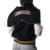 Washington commanders womens sailor full snap hooded varsity black white jacket 4 1