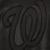 Washington nationals big logo full leather bomber varsity jacket black 3