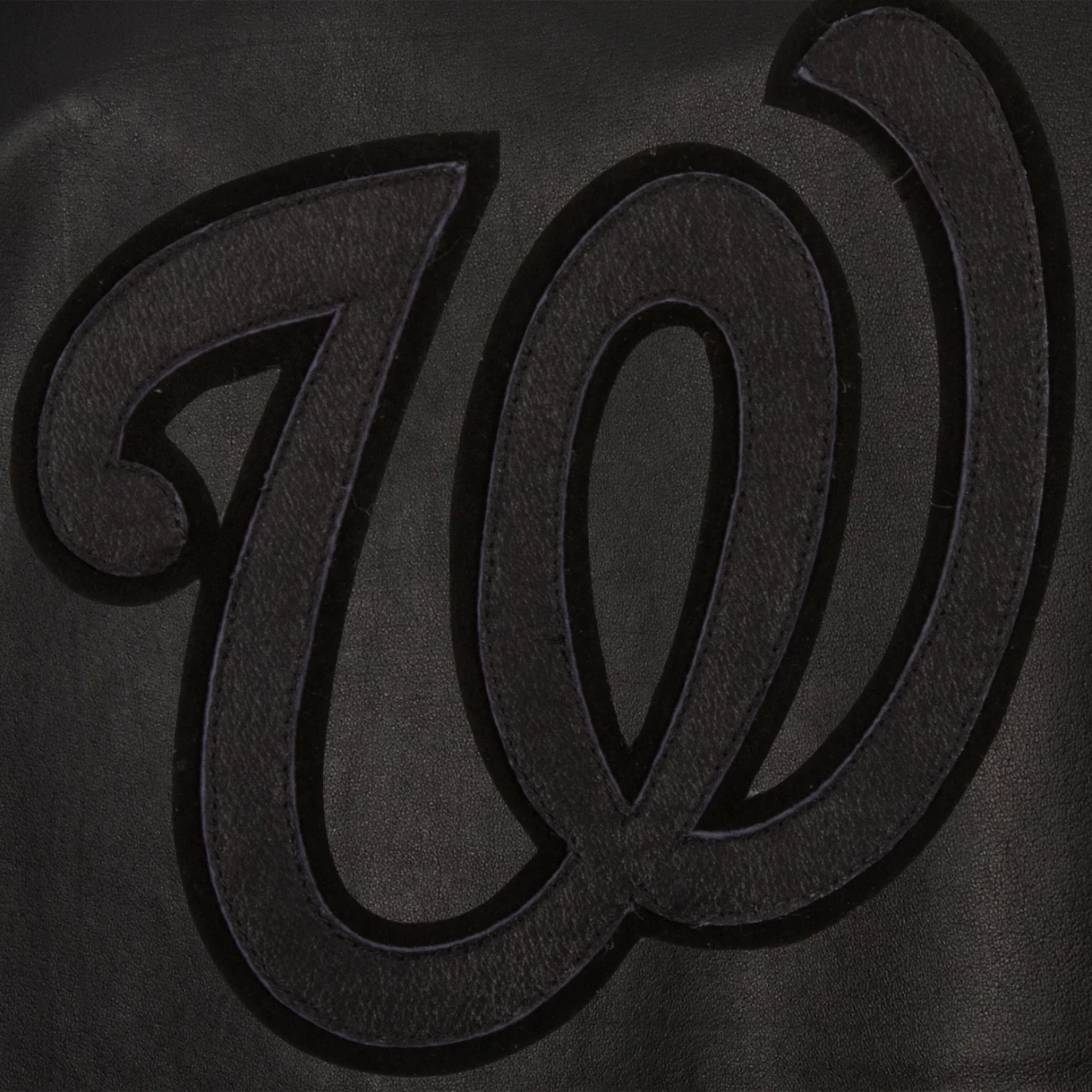 Washington nationals full leather bomber varsity jacket black 3