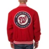 Washington nationals handcrafted logo wool jacket red 2
