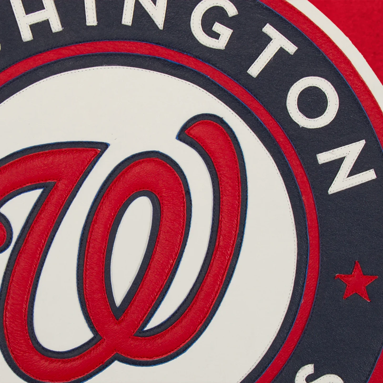 Washington nationals handcrafted logo wool jacket red 3