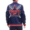 Washington nationals mashup logo satin varsity jacket navy 1