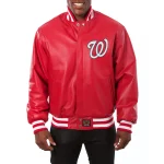 Washington Nationals Full Leather Red Jacket