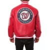 Washington nationals real leather varsity jacket red 2