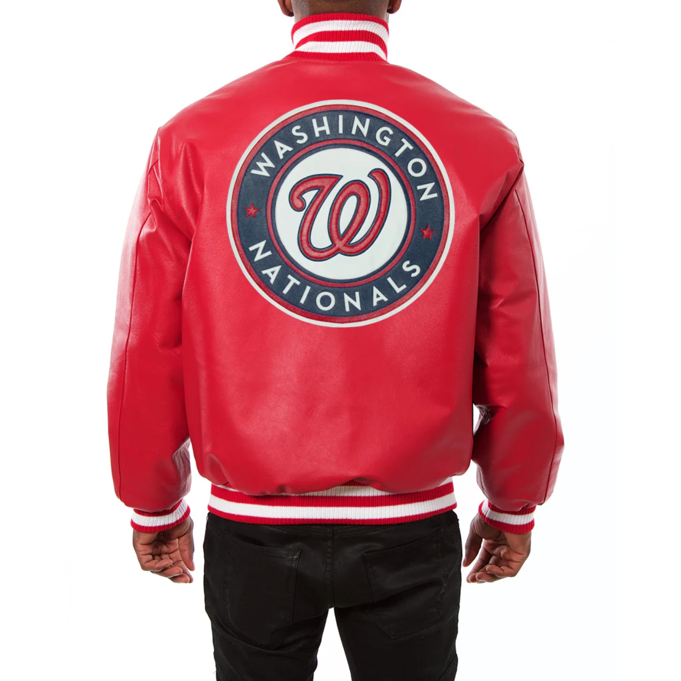 Washington nationals real leather varsity jacket red 2