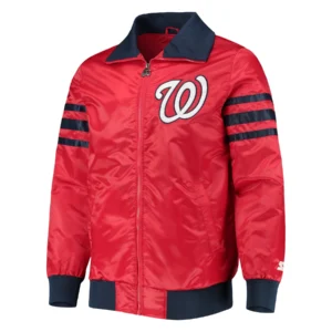 Washington nationals the captain ii satin varsity jacket red 1