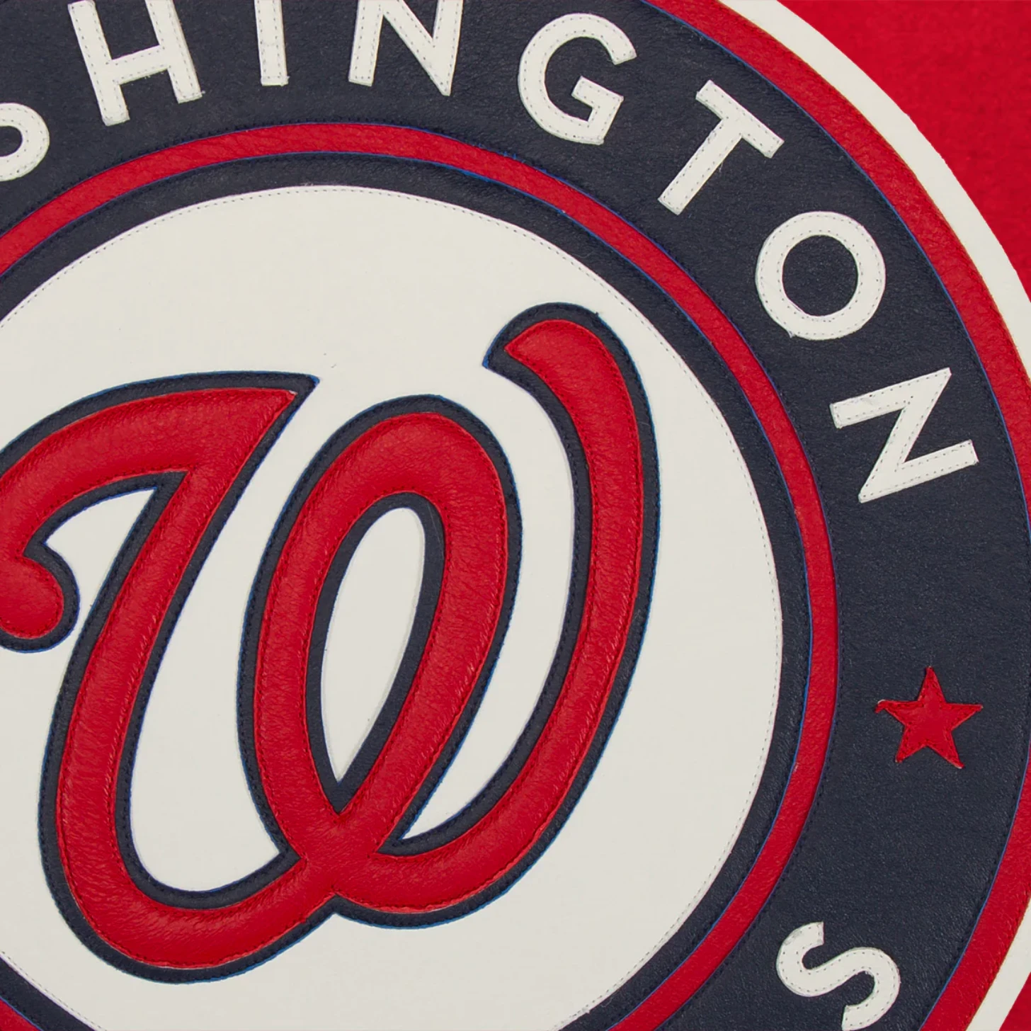 Washington nationals two tone handcrafted logo wool jacket red gray 3