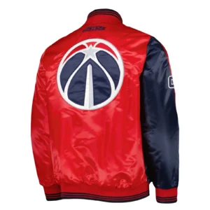 Washington wizards fast break satin varsity jacket navy red 2