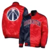 Washington wizards fast break satin varsity jacket navy red 4