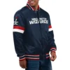 Washington wizards home game satin varsity jacket navy 1