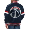 Washington wizards home game satin varsity jacket navy